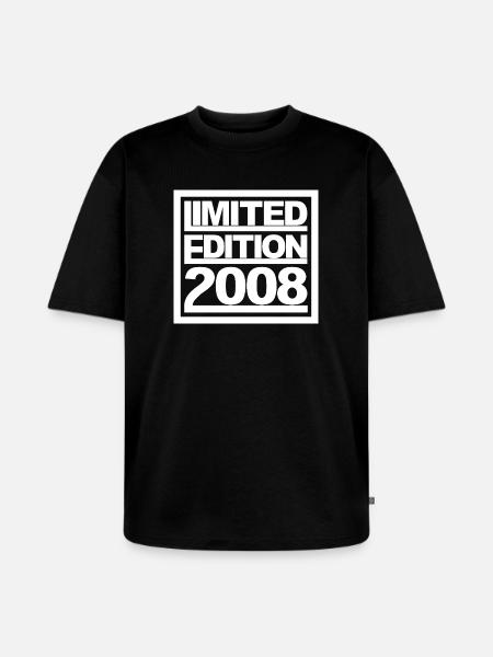 Limited Edition 2008 Design Birthday - Unisex Premium Oversized Organic T-Shirt - black