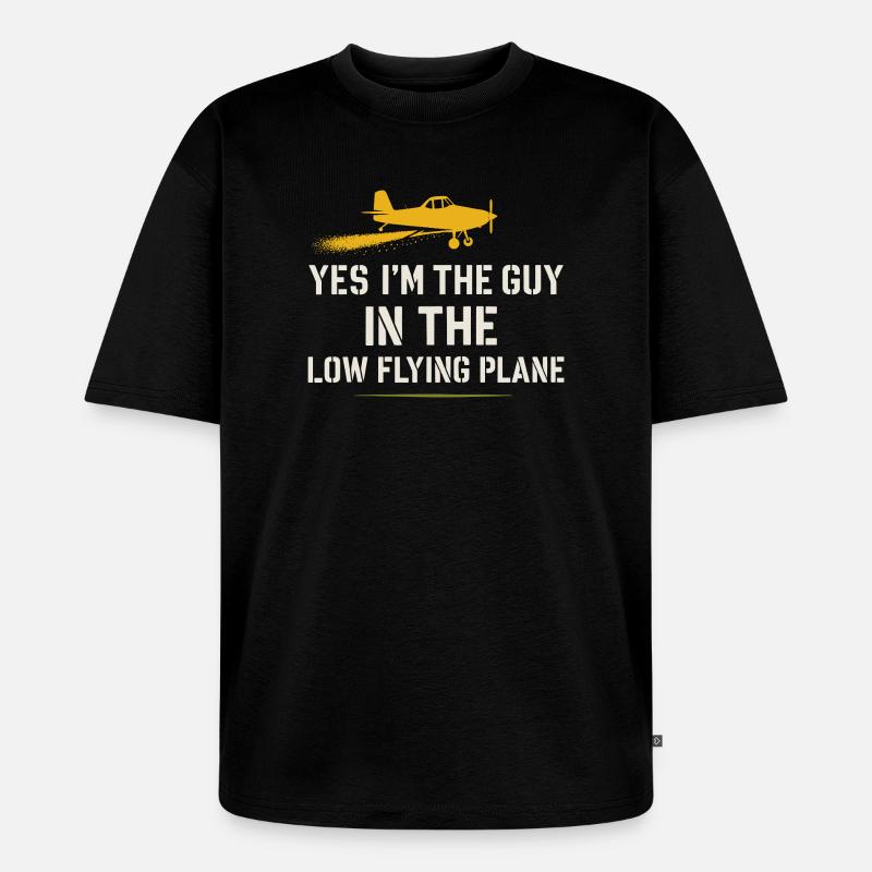 Ländliche Luftfahrt Landwirtschaft Pilotgeschenk - Unisex Premium Oversized Bio T-Shirt - Schwarz