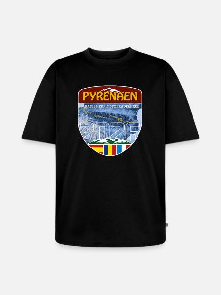 Pyrenäen 2026 | DE | Sticker - Unisex Premium Oversized Bio T-Shirt - Schwarz