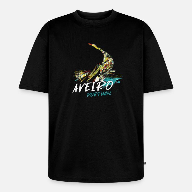 Bugboot moliceiro Aveiro Illustration - Unisex Premium Oversized Bio T-Shirt - Schwarz