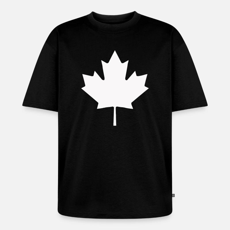 Kanada Blatt Silhouette - Unisex Premium Oversized Bio T-Shirt - Schwarz