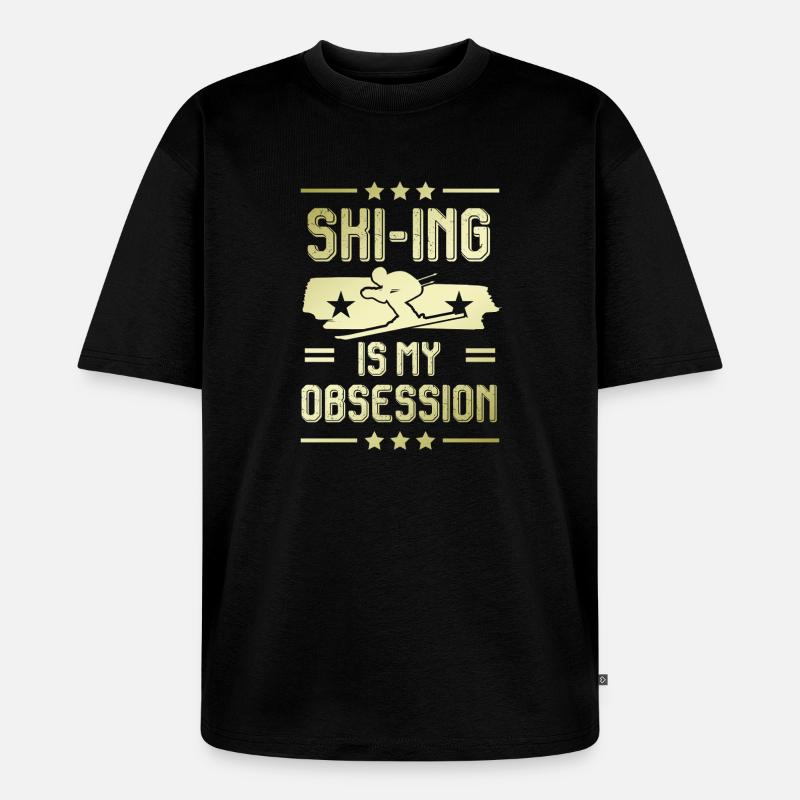 ski skiing - Unisex Premium Oversized Bio T-Shirt - Schwarz