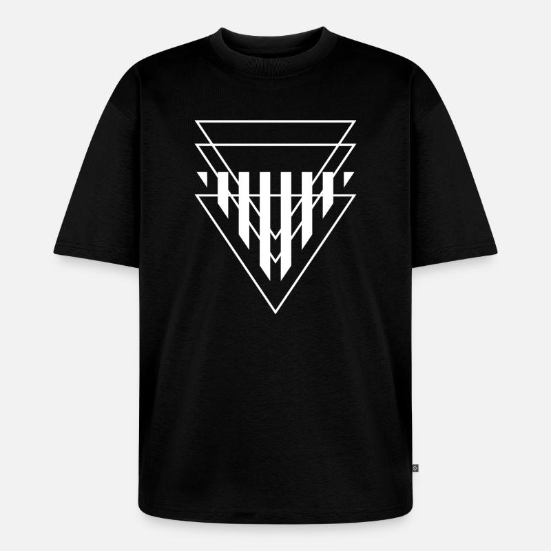 Triangular Crest Geometric Print - Unisex Premium Oversized Organic T-Shirt - black