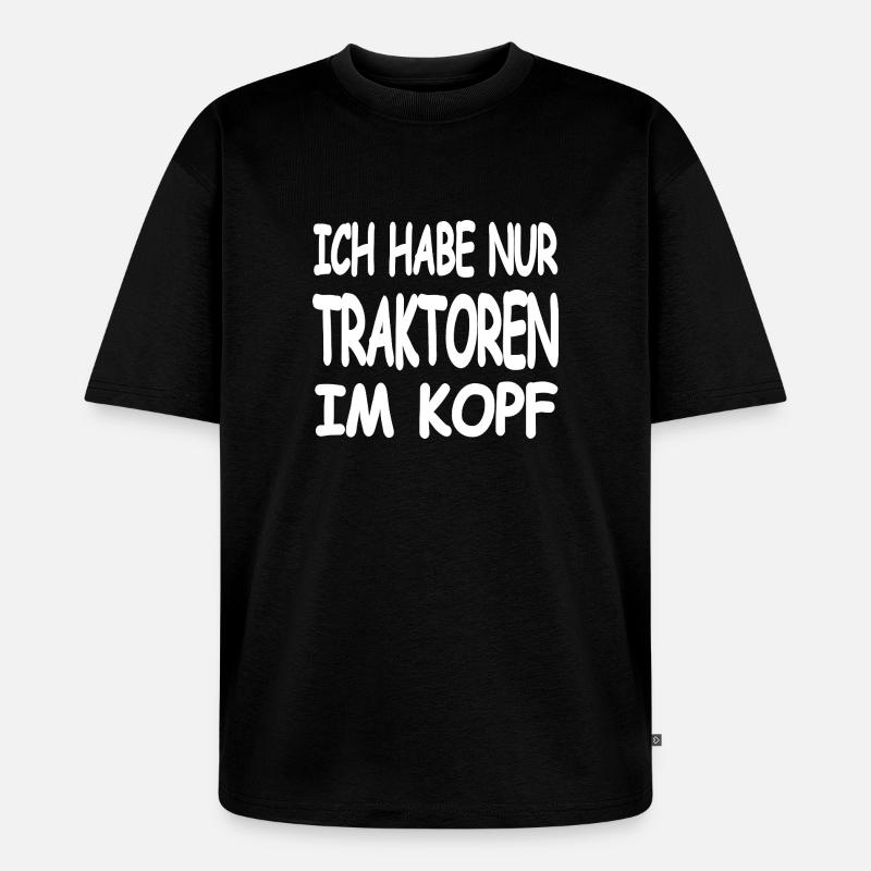 Traktor - Unisex Premium Oversized Bio T-Shirt - Schwarz