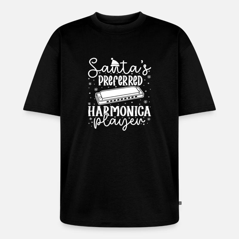 Harmonica Musican Santa´s Preferred Harmonica - Unisex Premium Oversized Bio T-Shirt - Schwarz