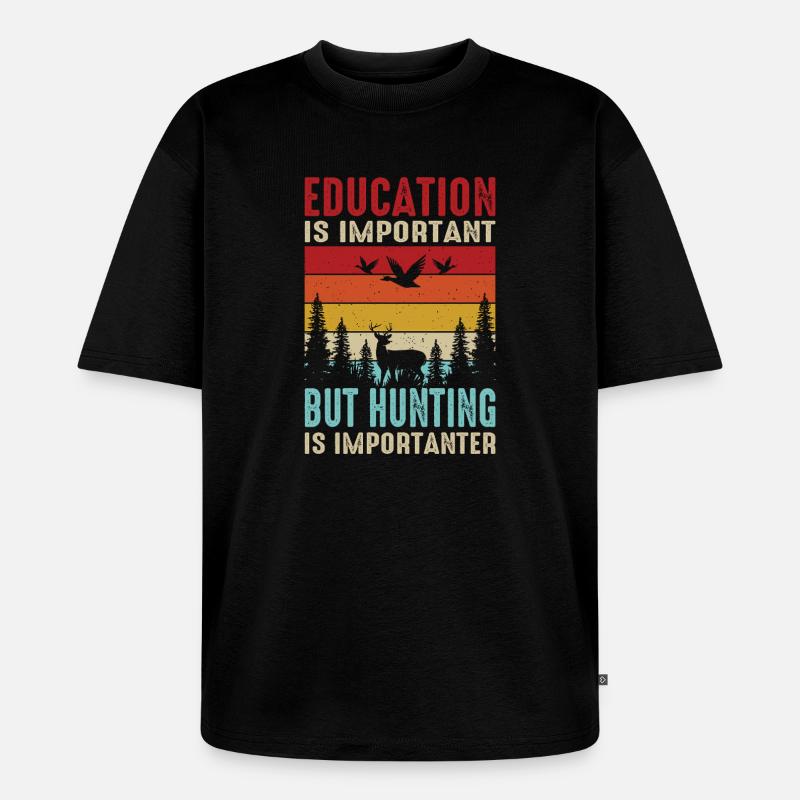 Jäger Geschenk Jagd Jagen Jägersprüfung  - Unisex Premium Oversized Bio T-Shirt - Schwarz