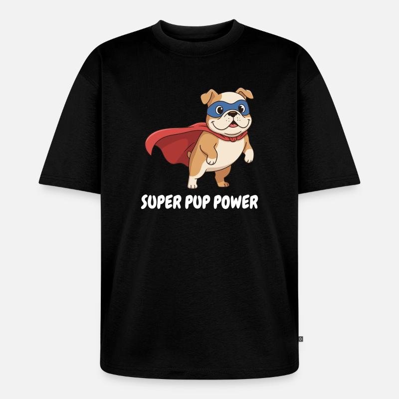 Superhelden Hund Cape - Unisex Premium Oversized Bio T-Shirt - Schwarz