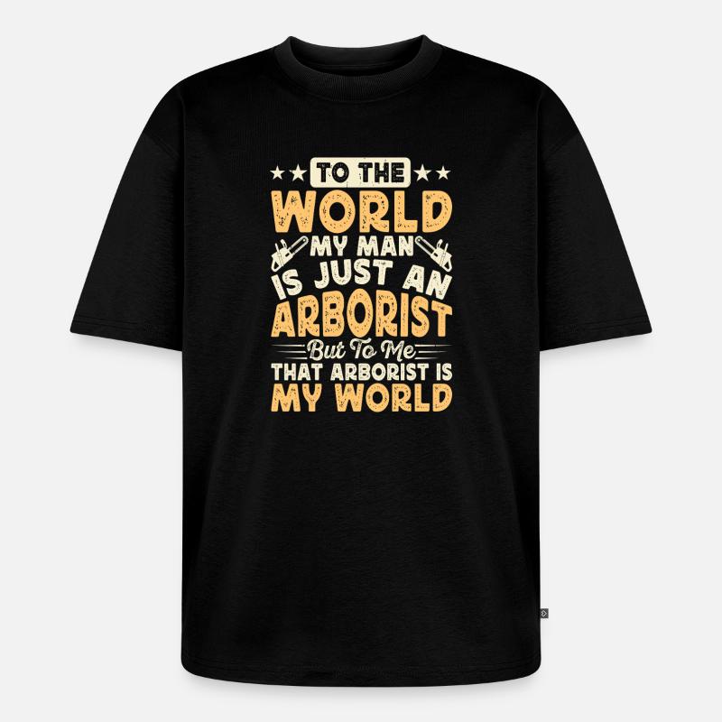 Baumpfleger Holzarbeiter Waldarbeiter Geschenk - Unisex Premium Oversized Bio T-Shirt - Schwarz
