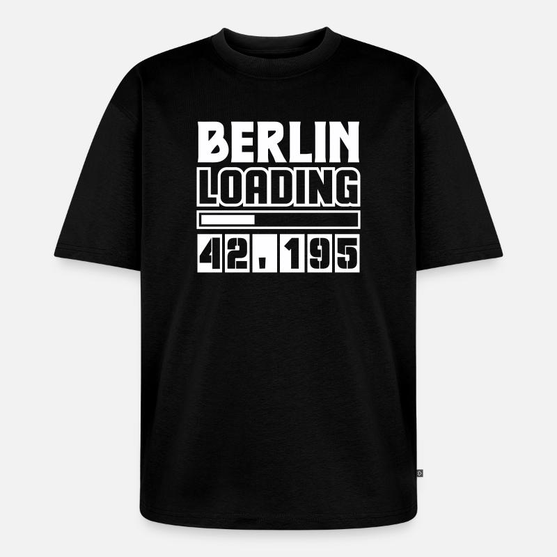 Berlin Loading 42.195 - Unisex Premium Oversized Bio T-Shirt - Schwarz