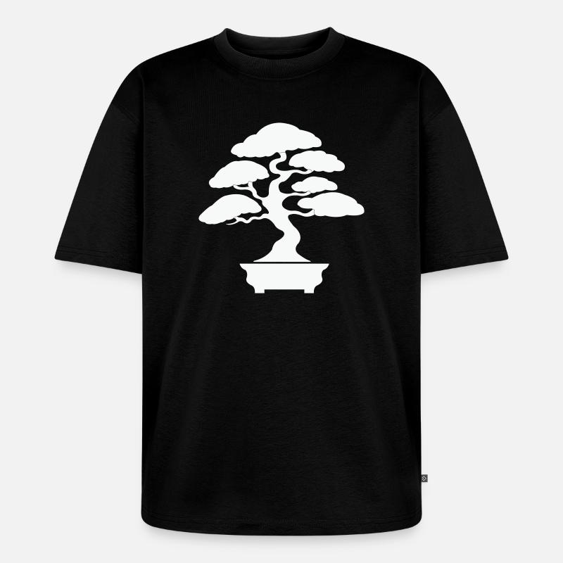 Zen Bonsai Silhouette - Unisex Premium Oversized Bio T-Shirt - Schwarz