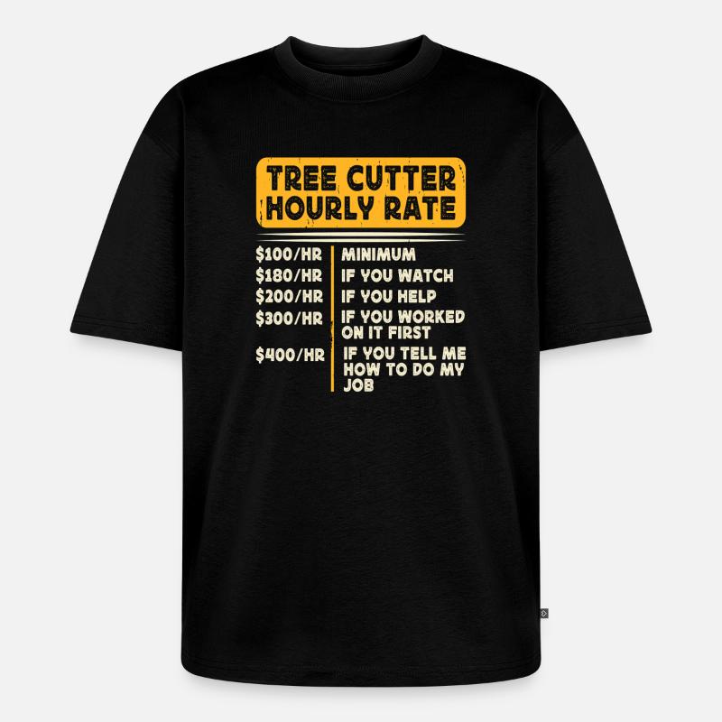 Baumpfleger Holzarbeiter Waldarbeiter Geschenk - Unisex Premium Oversized Bio T-Shirt - Schwarz