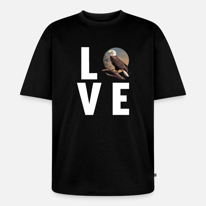 Adler - Unisex Premium Oversized Bio T-Shirt - Schwarz