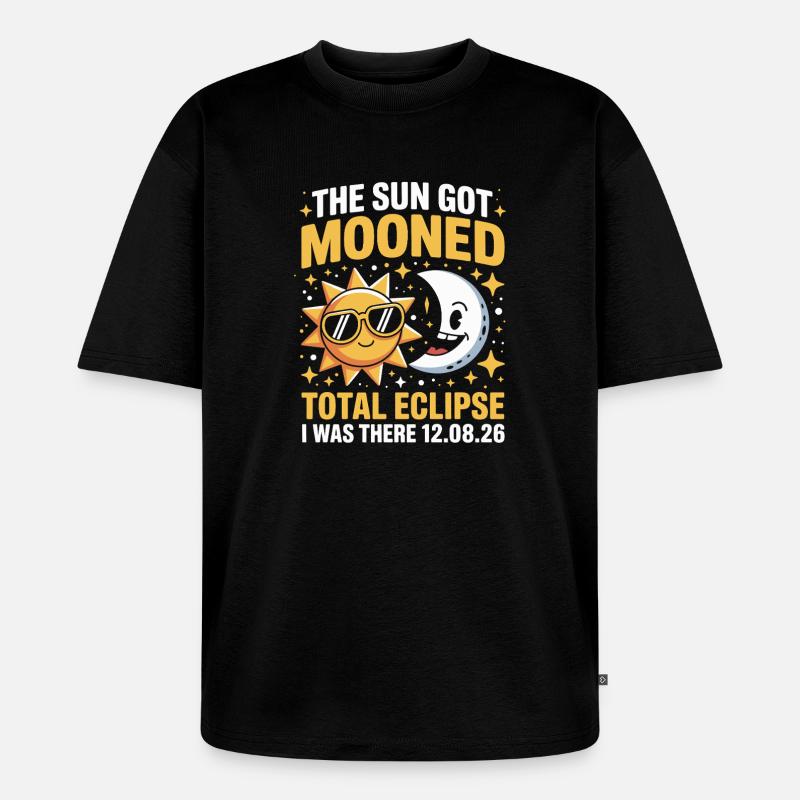 Soleil Lune Éclipse totale Dicton - T-shirt Premium bio oversize Unisexe - noir
