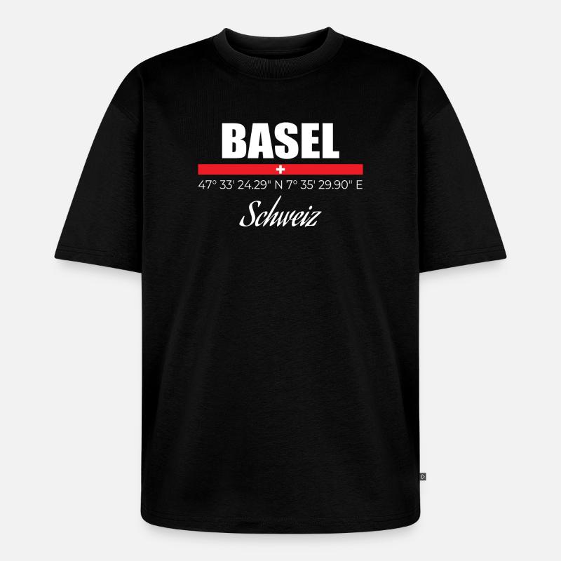 Basel - Unisex Premium Oversized Bio T-Shirt - Schwarz