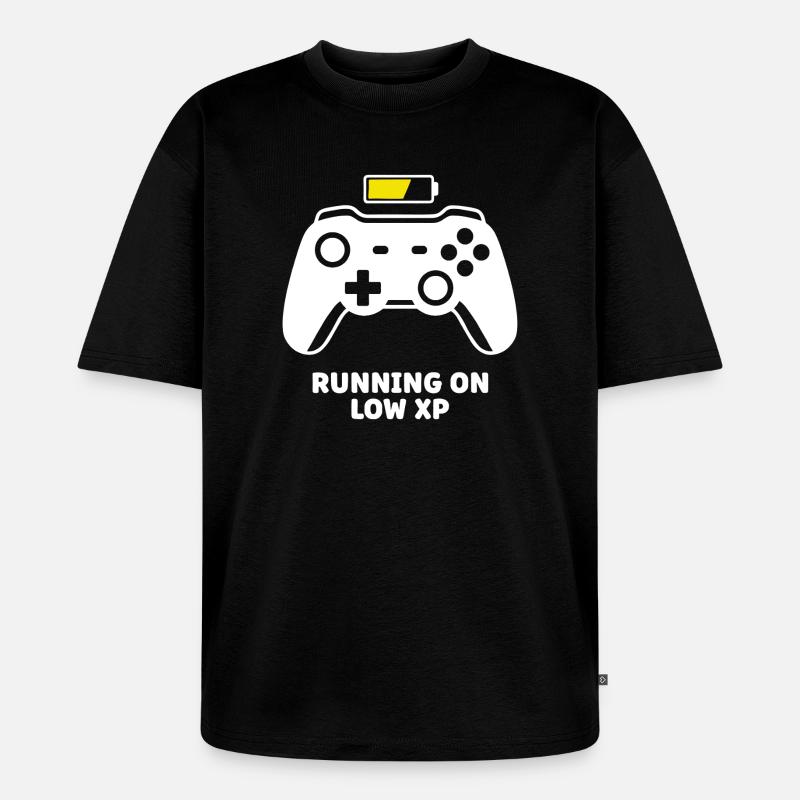 Running on Low XP Controller - Unisex Premium Oversized Organic T-Shirt - black