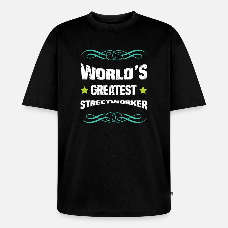 Weltbester Straßenarbeiter - Unisex Premium Oversized Bio T-Shirt - Schwarz