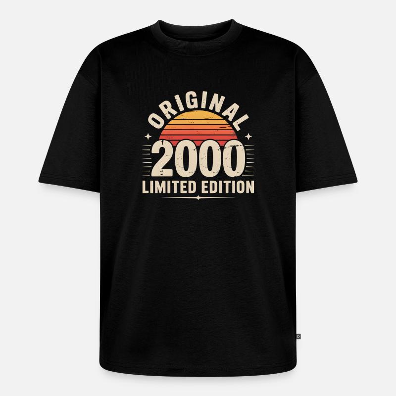 Sunset Retro 2000 Limitierte Auflage - Unisex Premium Oversized Bio T-Shirt - Schwarz