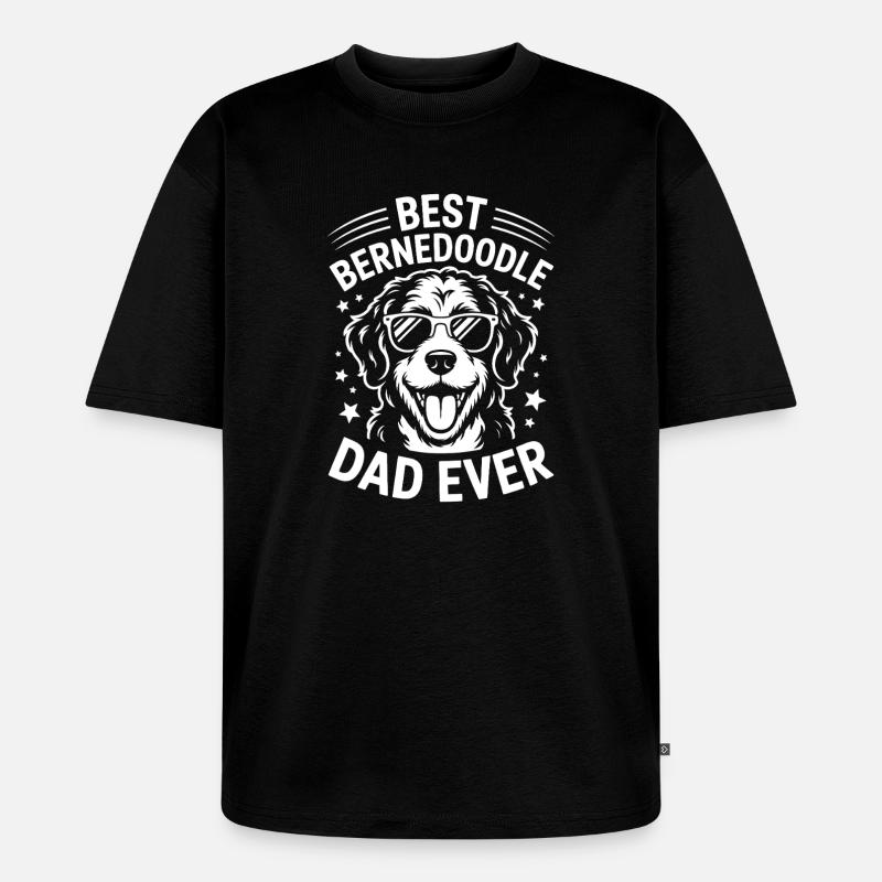 Bernedoodle Spruch Papa Witz Bernedoodle Geschenk - Unisex Premium Oversized Bio T-Shirt - Schwarz