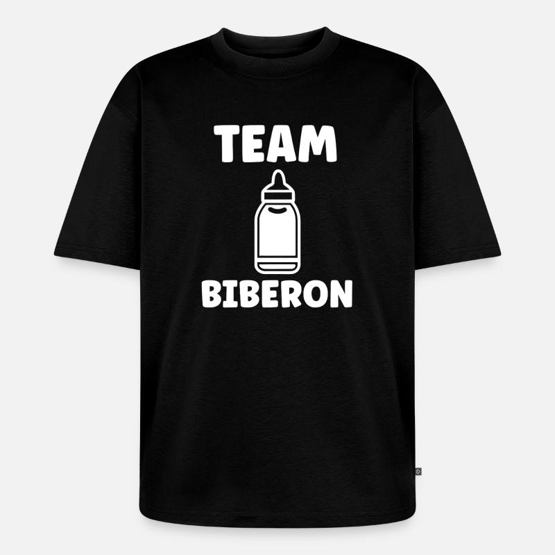 Team Flasche - Unisex Premium Oversized Bio T-Shirt - Schwarz