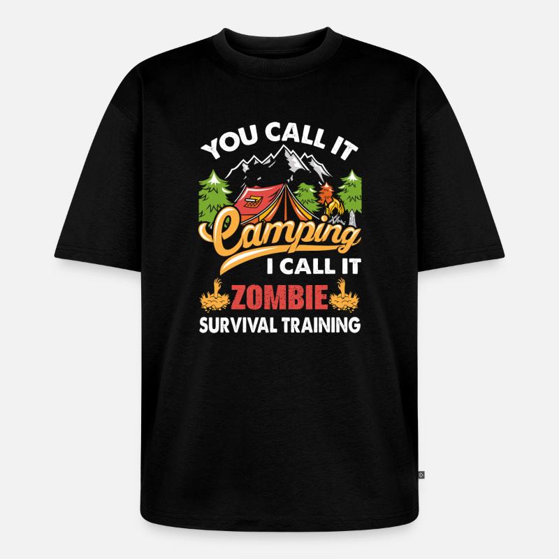 Camping - Unisex Premium Oversized Bio T-Shirt - Schwarz