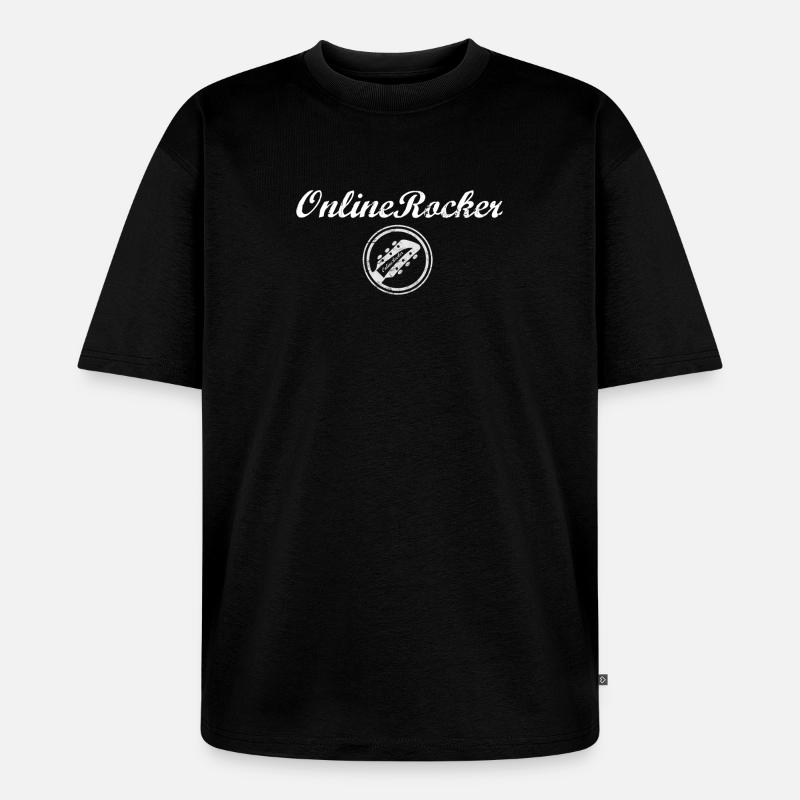 OnlineRocker Gitarrenlogo - Unisex Premium Oversized Bio T-Shirt - Schwarz