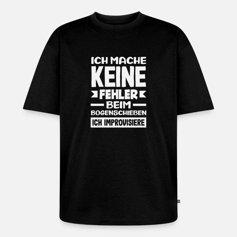 Bogenschießen Bogenschütze Geschenk - Unisex Premium Oversized Bio T-Shirt - Schwarz