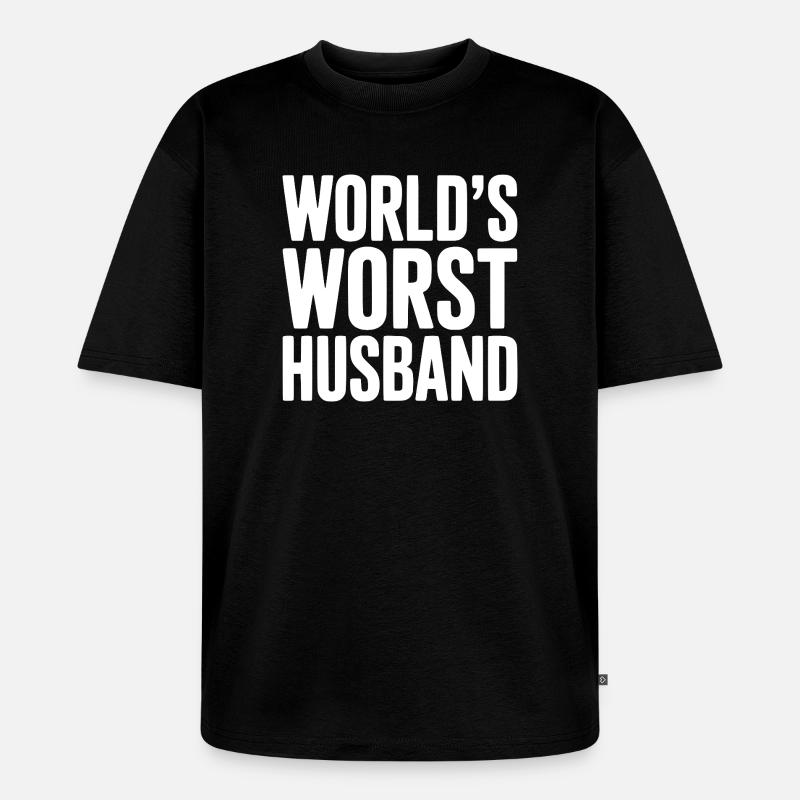 Der schlimmste Ehemann der Welt - Unisex Premium Oversized Bio T-Shirt - Schwarz