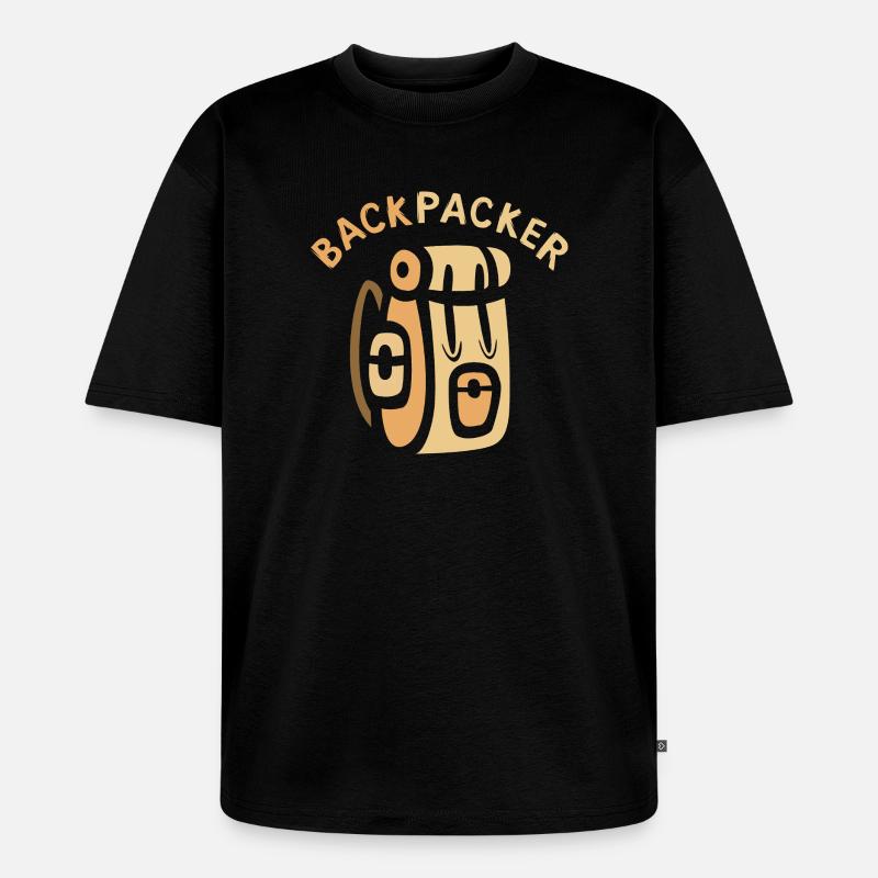 Backpacker Comic Sac à dos Design - T-shirt Premium bio oversize Unisexe - noir