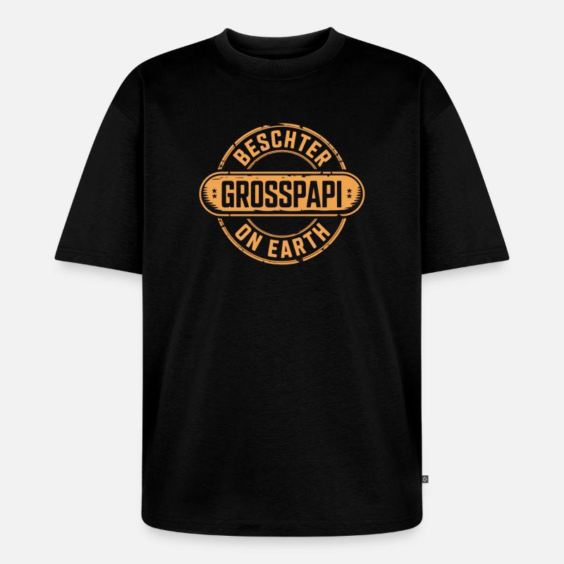 Beschter Grosspapi Schweizer Mundart - Unisex Premium Oversized Bio T-Shirt - Schwarz
