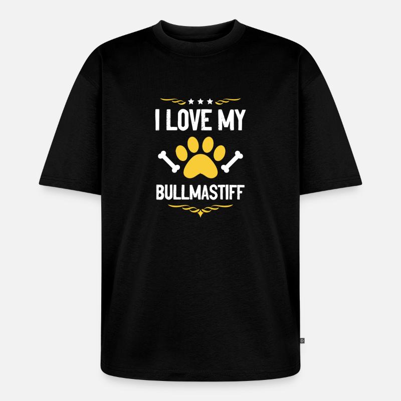 Ich liebe Bullmastiff - Unisex Premium Oversized Bio T-Shirt - Schwarz