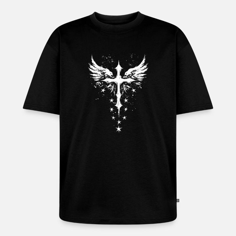 Gothic Goth kreuz - Unisex Premium Oversized Bio T-Shirt - Schwarz