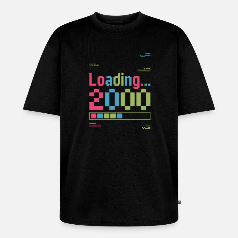 Loading 2000 pixel loading screen - Unisex Premium Oversized Organic T-Shirt - black