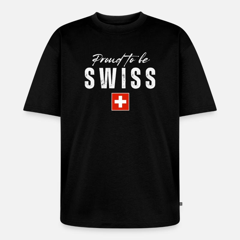 Schweizer Pride, Schweizer Flagge - Unisex Premium Oversized Bio T-Shirt - Schwarz