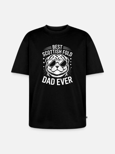 Scottish Folding Cats Scottish Fold Gift - Unisex Premium Oversized Organic T-Shirt - black