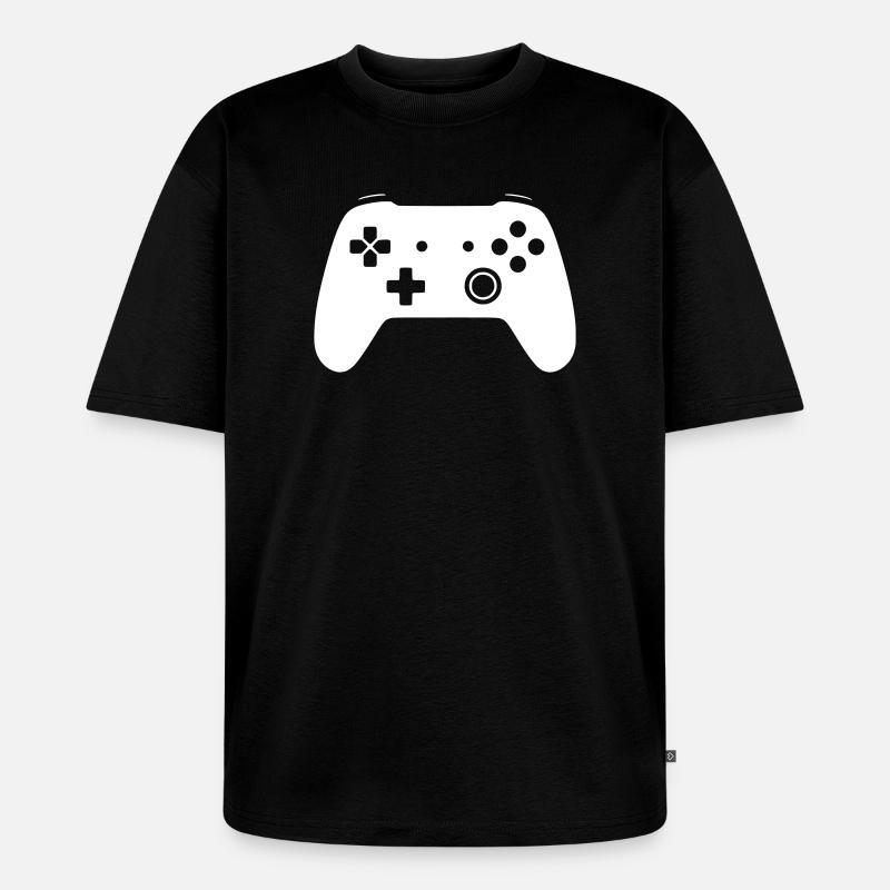 Modernes Gamepad Controller Zocken Vektor - Unisex Premium Oversized Bio T-Shirt - Schwarz