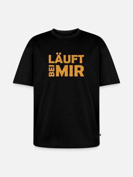 Runs with me - Cool saying - Running - Unisex Premium Oversized Organic T-Shirt - black
