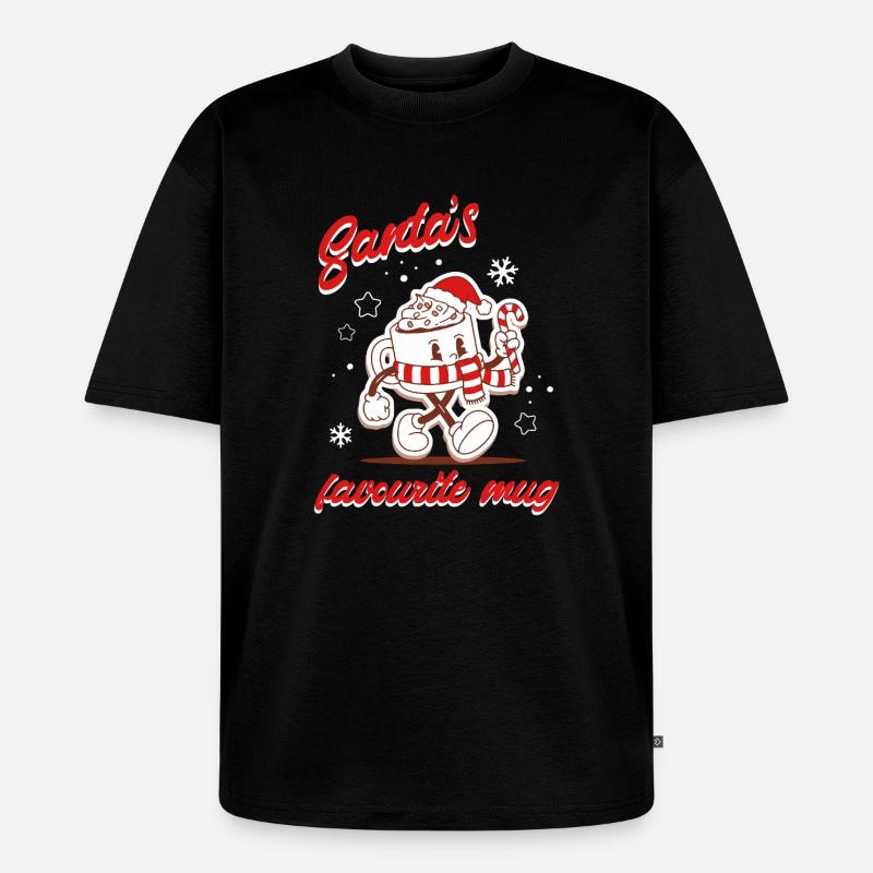 Lieblings-Weihnachtsmann-Tasse - Unisex Premium Oversized Bio T-Shirt - Schwarz