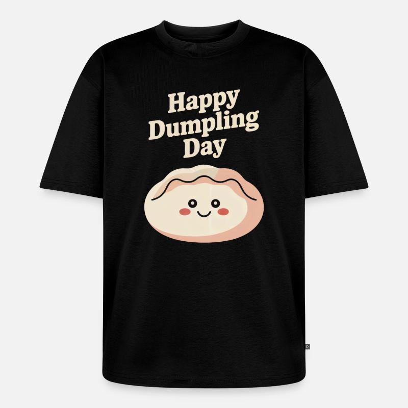 Happy Dumpling Day - Unisex Premium Oversized Bio T-Shirt - Schwarz
