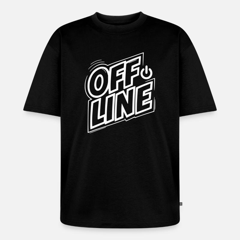 Offline Modus Retro - Unisex Premium Oversized Bio T-Shirt - Schwarz