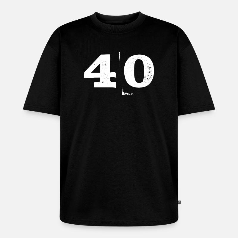 Grunge Quarante Chiffres Texture 40 - T-shirt Premium bio oversize Unisexe - noir