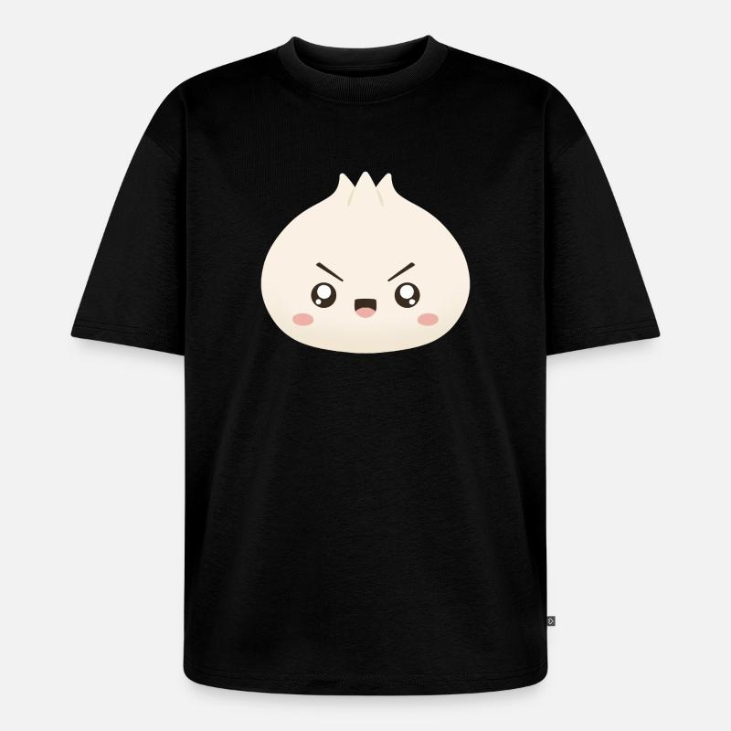 Mascotte mignonne de Grumpy Dumpling - T-shirt Premium bio oversize Unisexe - noir