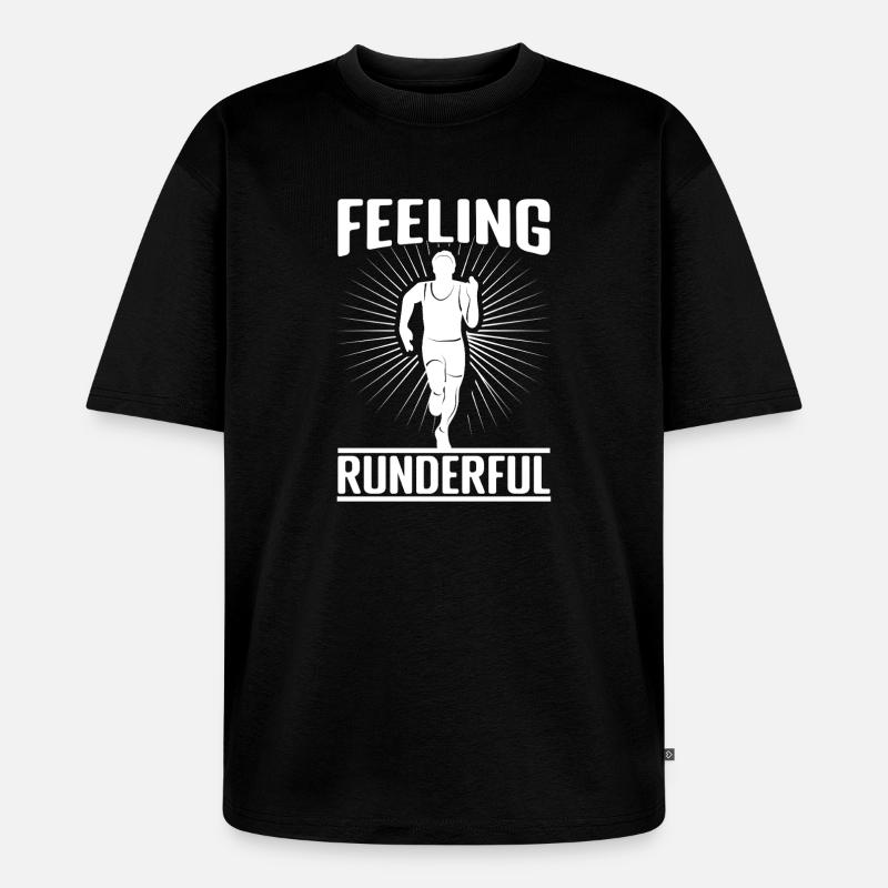 Marathon Runner Feeling Runderful Running - Unisex Premium Oversized Bio T-Shirt - Schwarz