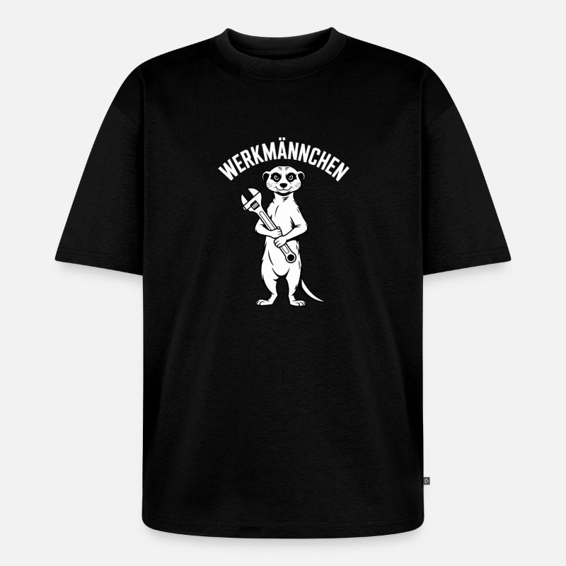 Erdmännchen Echter Heimwerker Mann Handwerker - Unisex Premium Oversized Bio T-Shirt - Schwarz
