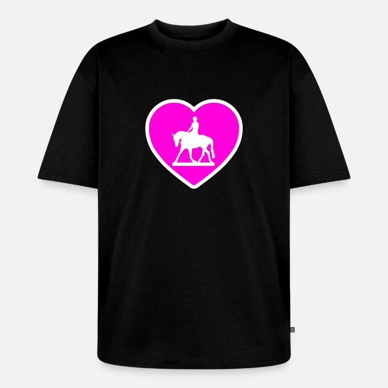 Pferde - Unisex Premium Oversized Bio T-Shirt - Schwarz