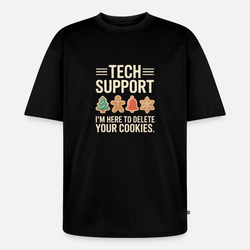 Technische Support-Cookies: Yuletide debuggen - Unisex Premium Oversized Bio T-Shirt - Schwarz