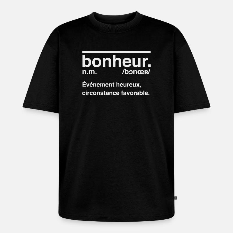 Glückswörterbuch-Stildefinition - Unisex Premium Oversized Bio T-Shirt - Schwarz