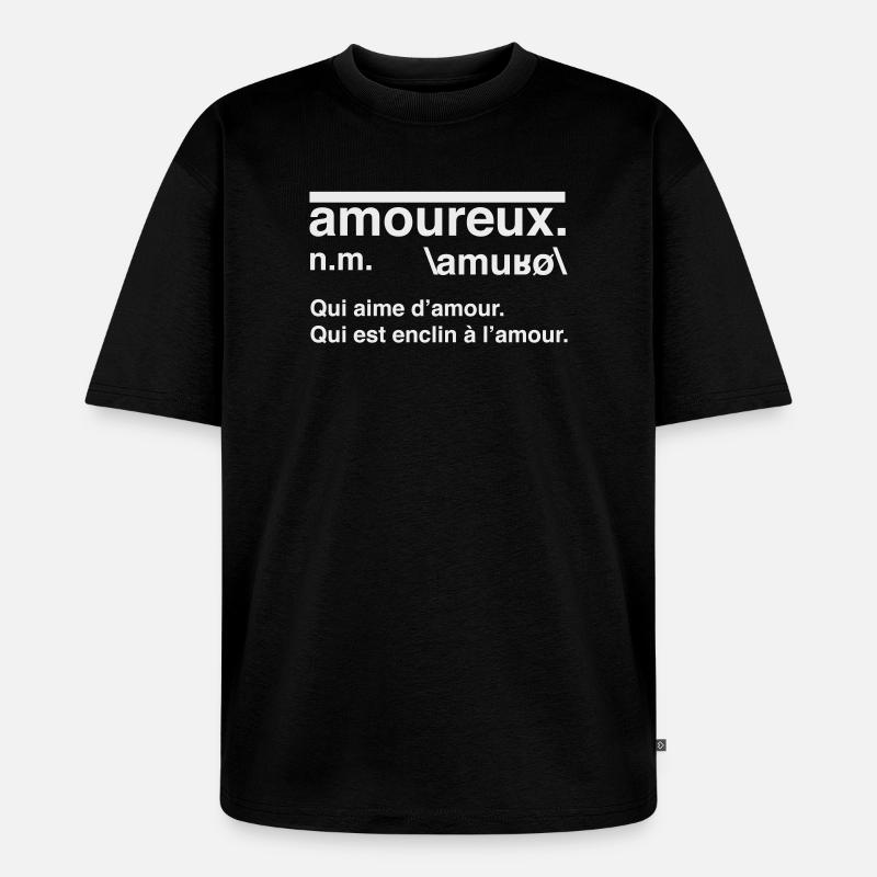 Lovers Definition Dictionary Style - Unisex Premium Oversized Bio T-Shirt - Schwarz