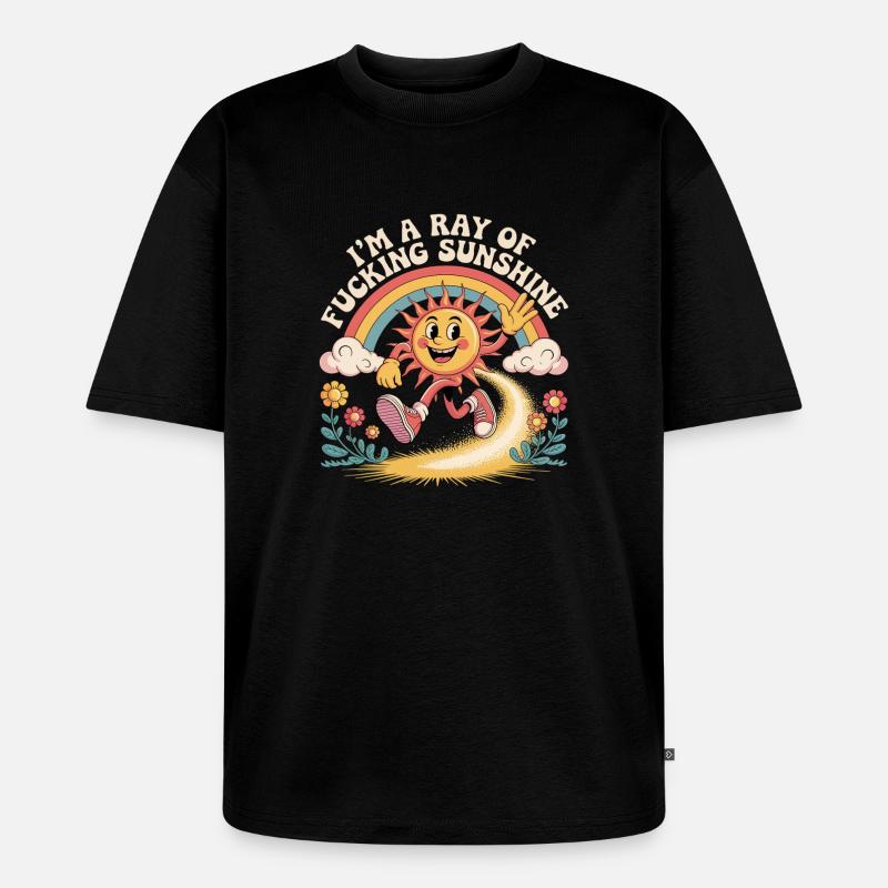 Ich bin ein verdammter Sonnenstrahl - Unisex Premium Oversized Bio T-Shirt - Schwarz