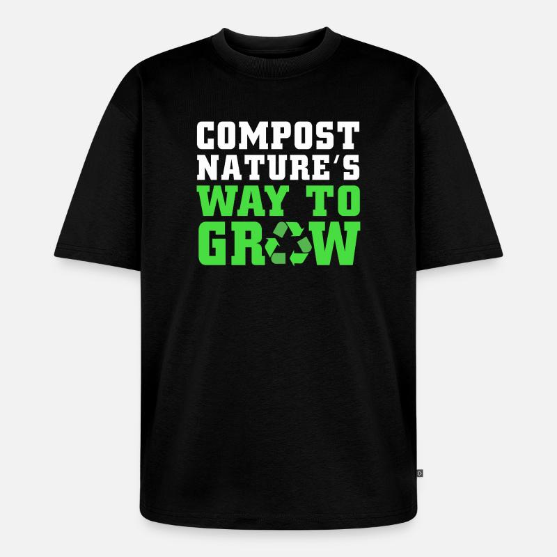 Cadeau de vers de compost - T-shirt Premium bio oversize Unisexe - noir