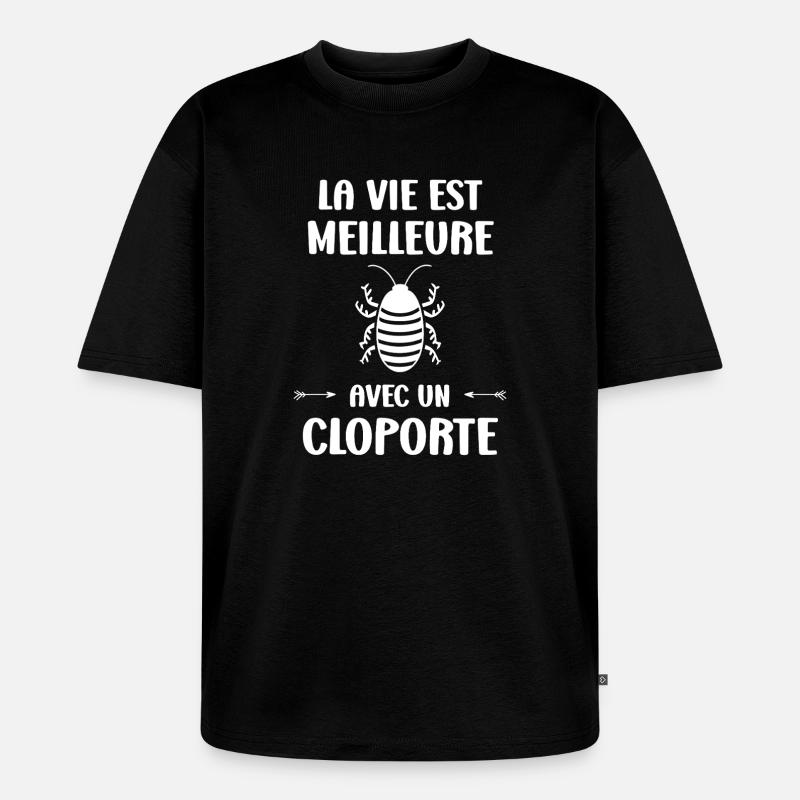 cloporte_-10- - Unisex Premium Oversized Bio T-Shirt - Schwarz